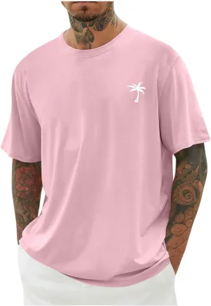 Summer Short Sleeve T Shirts for Men 2025 Business Casual Tops Fashion Vacation Clothes Graphic Tees