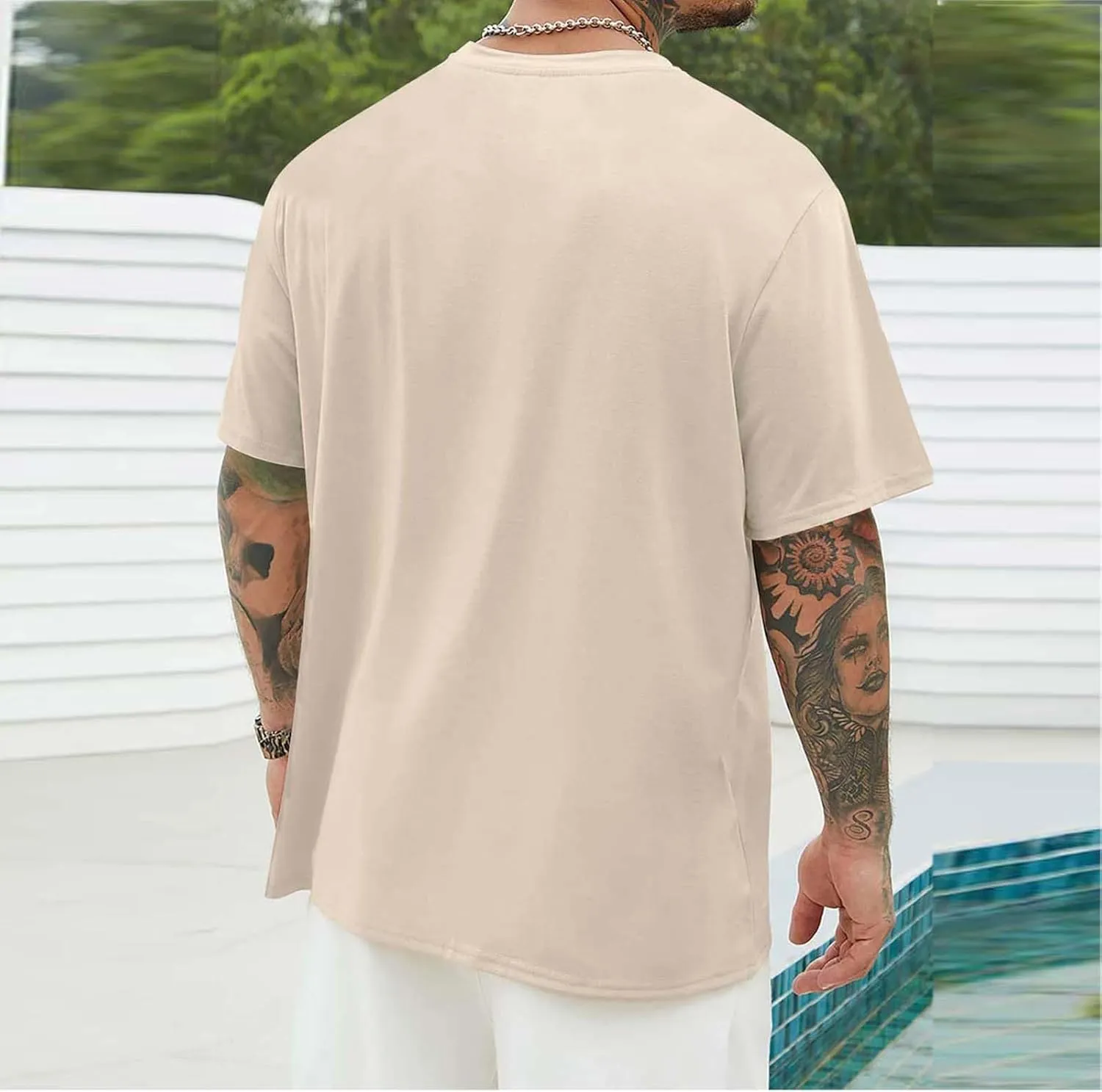 Summer Short Sleeve T Shirts for Men 2025 Business Casual Tops Fashion Vacation Clothes Graphic Tees