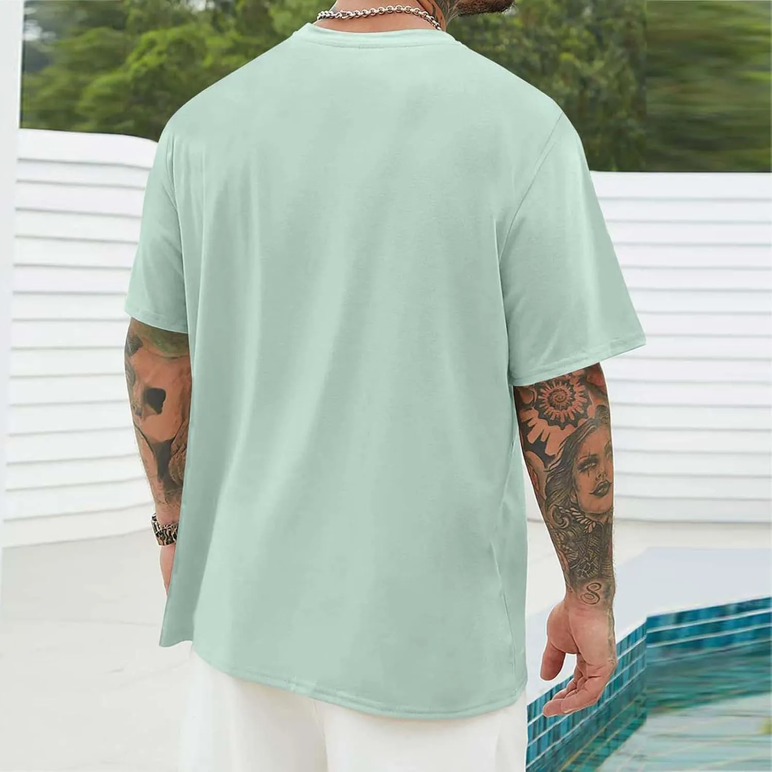 Summer Short Sleeve T Shirts for Men 2025 Business Casual Tops Fashion Vacation Clothes Graphic Tees