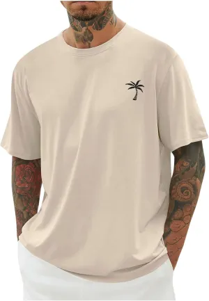 Summer Short Sleeve T Shirts for Men 2025 Business Casual Tops Fashion Vacation Clothes Graphic Tees