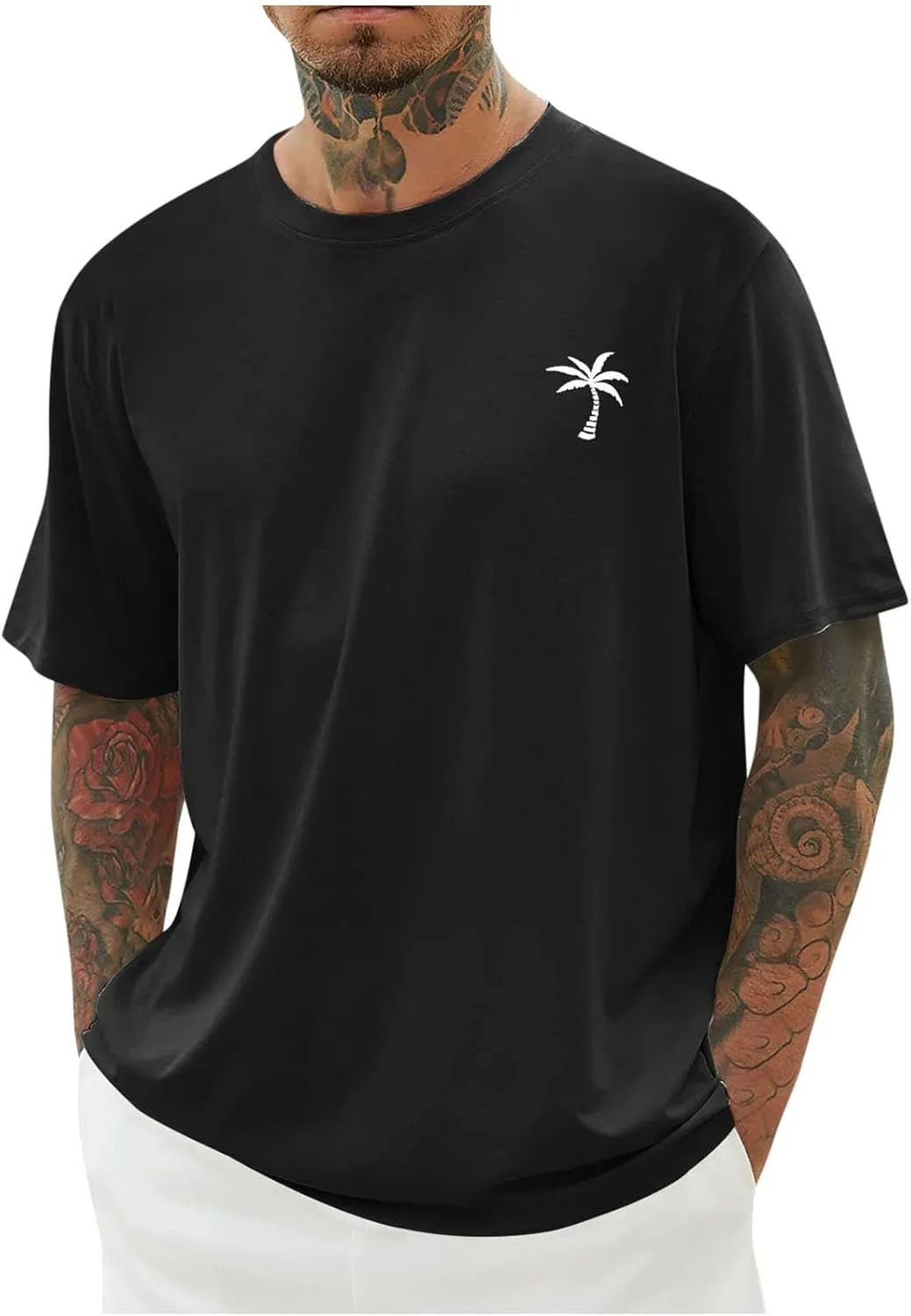 Summer Short Sleeve T Shirts for Men 2025 Business Casual Tops Fashion Vacation Clothes Graphic Tees