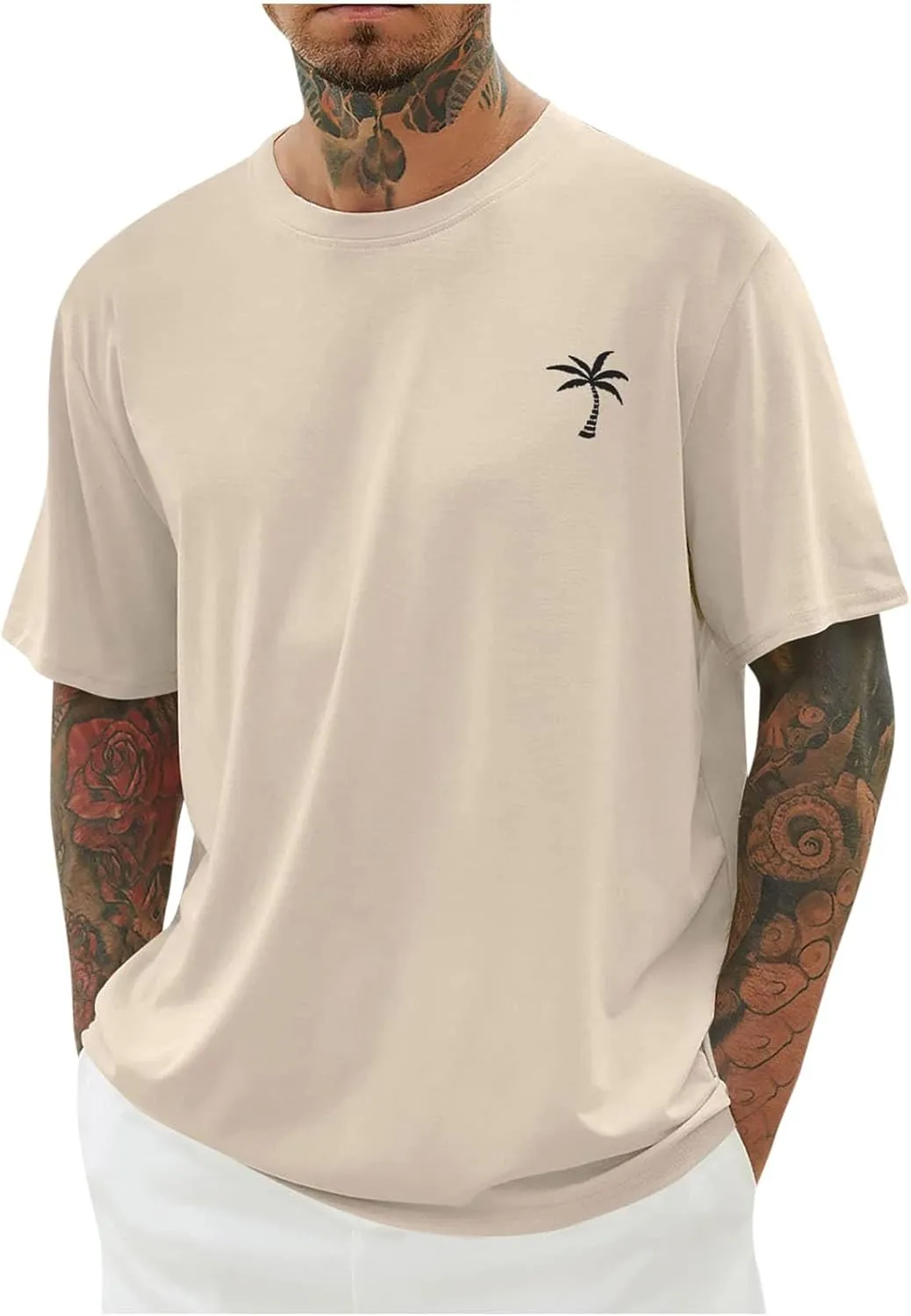 Summer Short Sleeve T Shirts for Men 2025 Business Casual Tops Fashion Vacation Clothes Graphic Tees