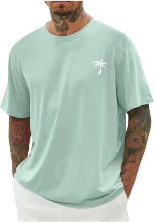 Summer Short Sleeve T Shirts for Men 2025 Business Casual Tops Fashion Vacation Clothes Graphic Tees