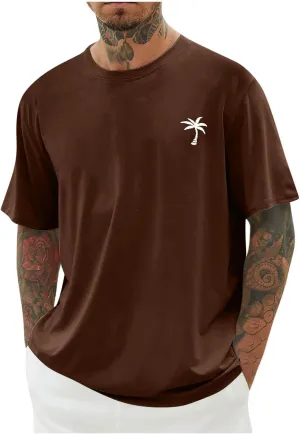 Summer Short Sleeve T Shirts for Men 2025 Business Casual Tops Fashion Vacation Clothes Graphic Tees