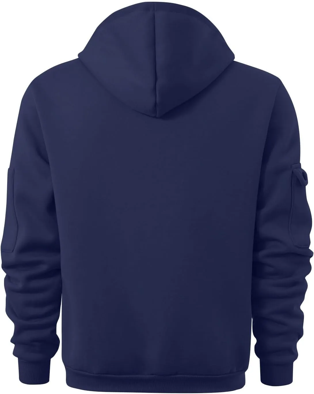 Tactical Hoodies for Men Comfy Quarter Zip Pullover with Multi Pockets Vintage Fleece Drawstring Hooded Sweatshirt