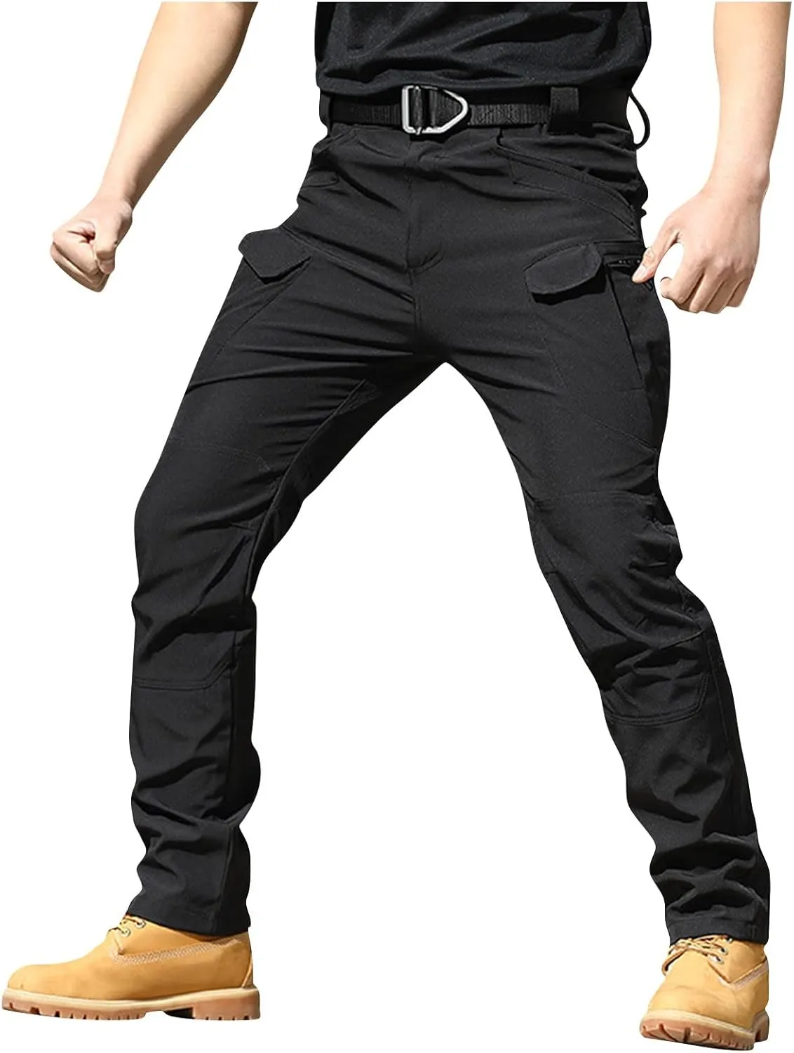 Tactical Pants for Men Waterproof Straight Leg Lightweight Work Pants Breathable Baggy Cargo Pants with Pockets