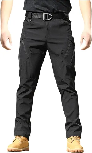 Tactical Pants for Men Waterproof Straight Leg Lightweight Work Pants Breathable Baggy Cargo Pants with Pockets