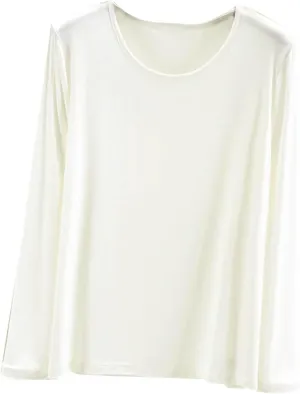 TANGNADE Women's Long Sleeve Sleep T-Shirt Crew Neck Pajama Tops Nightwear Comfy Shirts Trendy Fashion Lounge Clothes