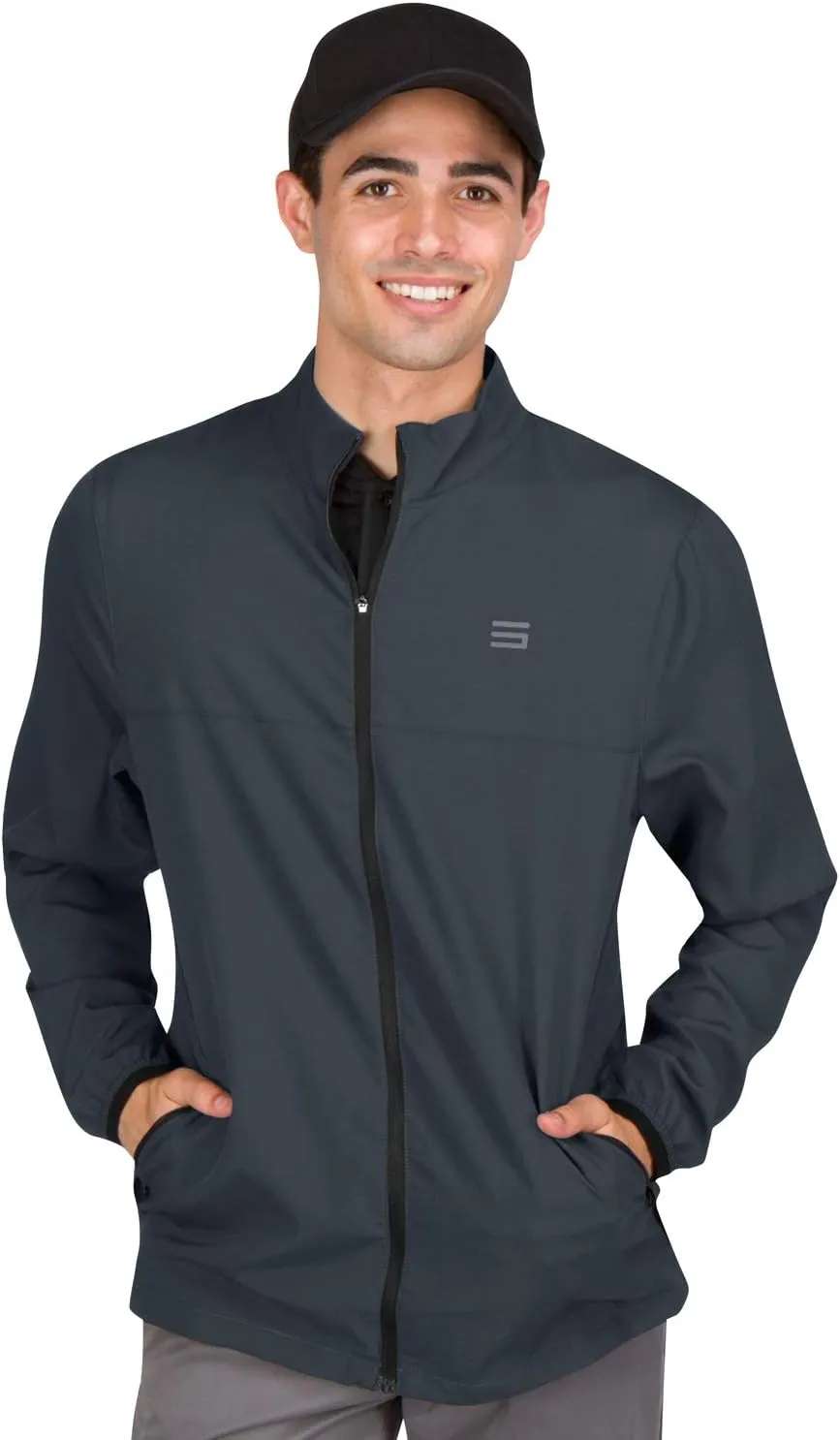 Three Sixty Six Mens Windbreaker Jackets - Zippered Golf Wind Breaker Jacket - Vented, Dry Fit
