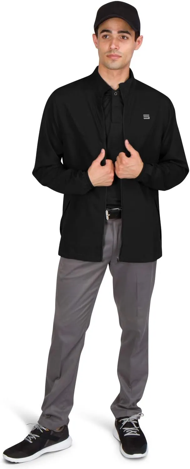 Three Sixty Six Mens Windbreaker Jackets - Zippered Golf Wind Breaker Jacket - Vented, Dry Fit