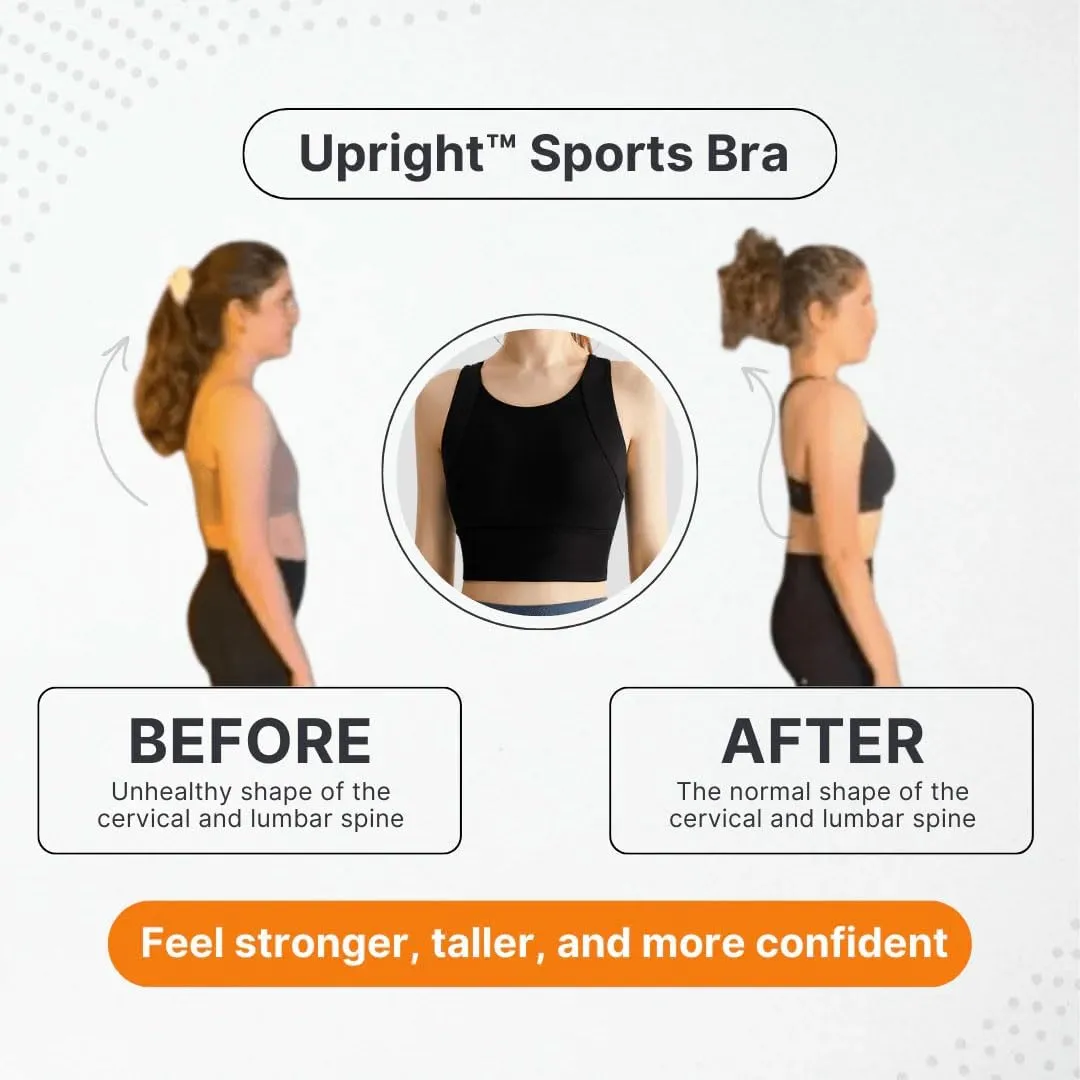 Upright Sports Bra, Upright Posture Corrector Sports Bra, Womens' Sports Bras Longline Wirefree Padded