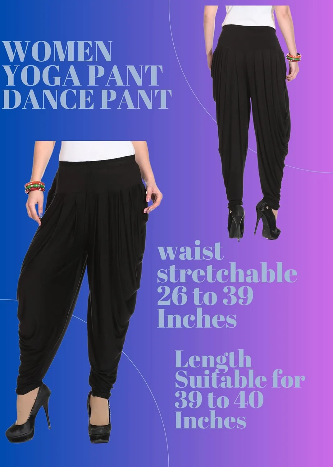 Viscose Relaxed Yoga Fitness Active and Dance Wear Dhoti Pants for Women
