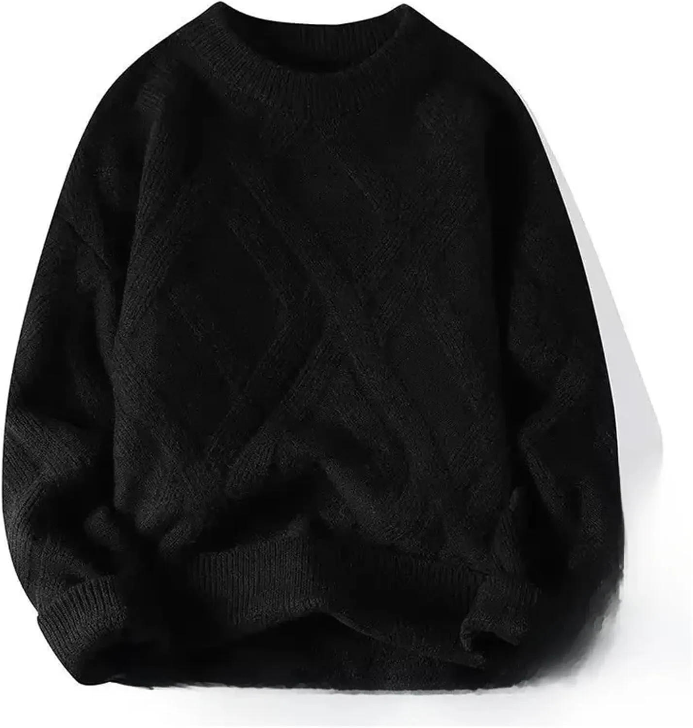 Wear Inner Wear Sensible Style Knitwear Men's Round Neck Sweater Solid Color Loose-fit Knitted Pullover Top
