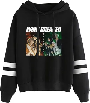 Wind Breaker Anime Hoodies Pocketless Parallel Bars Sleeve Sweatshirt Woman Man Clothes