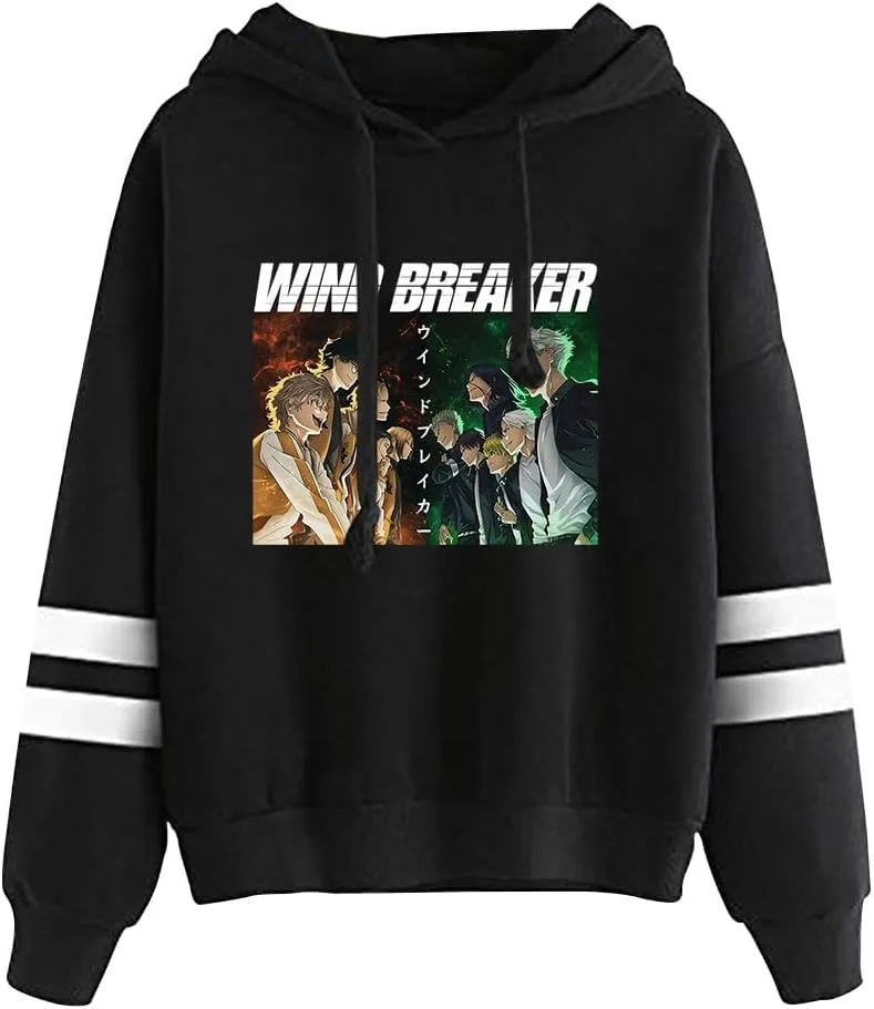 Wind Breaker Anime Hoodies Pocketless Parallel Bars Sleeve Sweatshirt Woman Man Clothes
