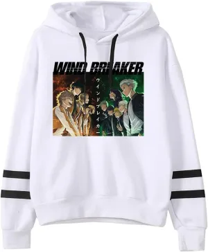 Wind Breaker Anime Hoodies Pocketless Parallel Bars Sleeve Sweatshirt Woman Man Clothes