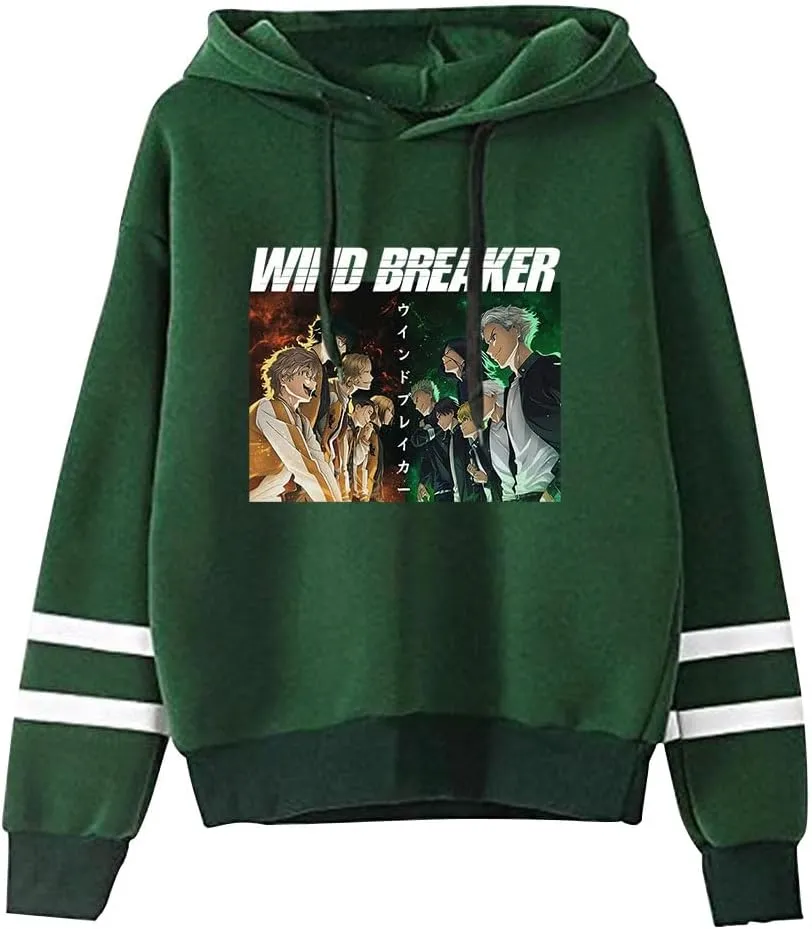 Wind Breaker Anime Hoodies Pocketless Parallel Bars Sleeve Sweatshirt Woman Man Clothes