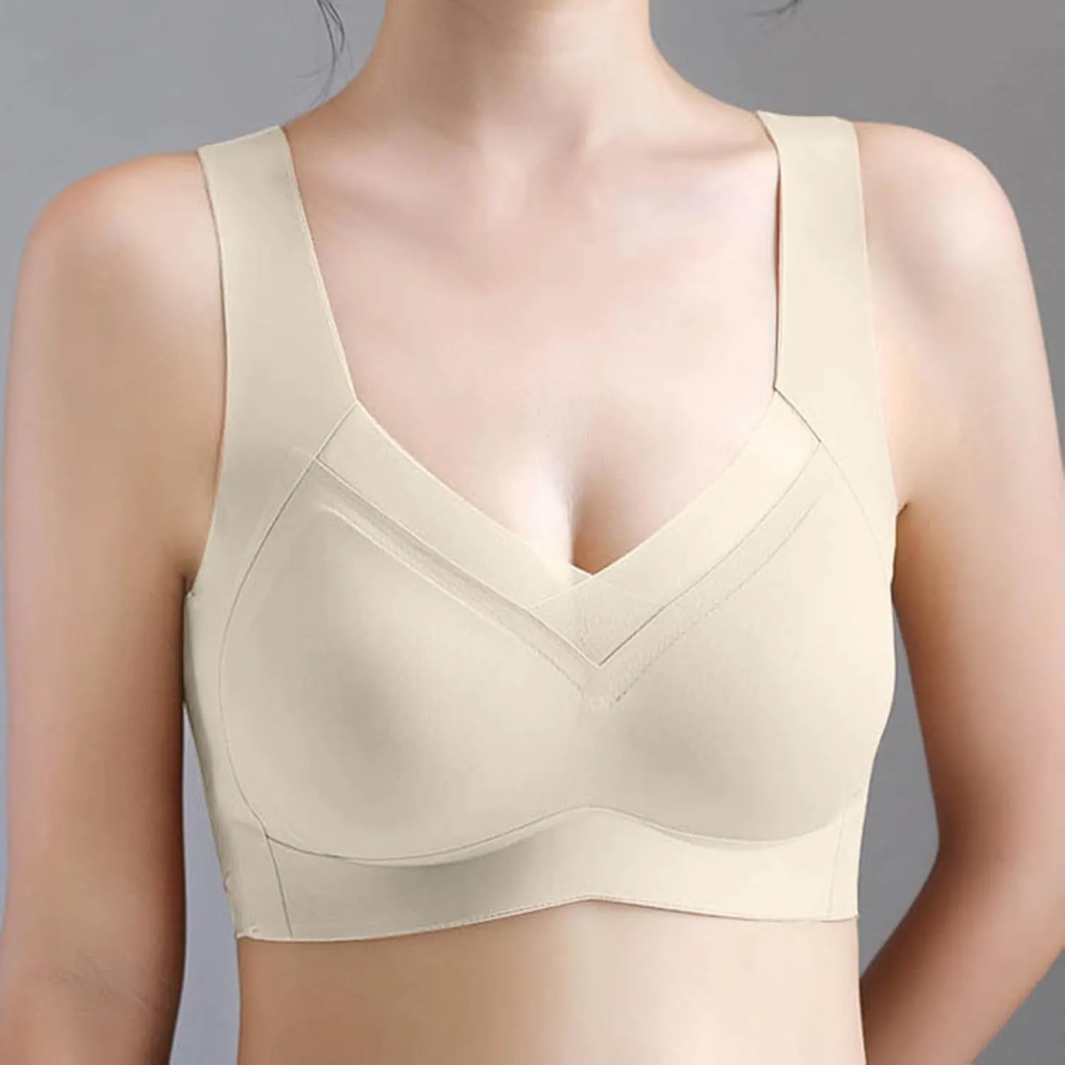 Wireless Bras for Women V Mesh Comfort Bralette Push up Bras No Underwire Seamless Full Coverage T Shirt Everyday Bra