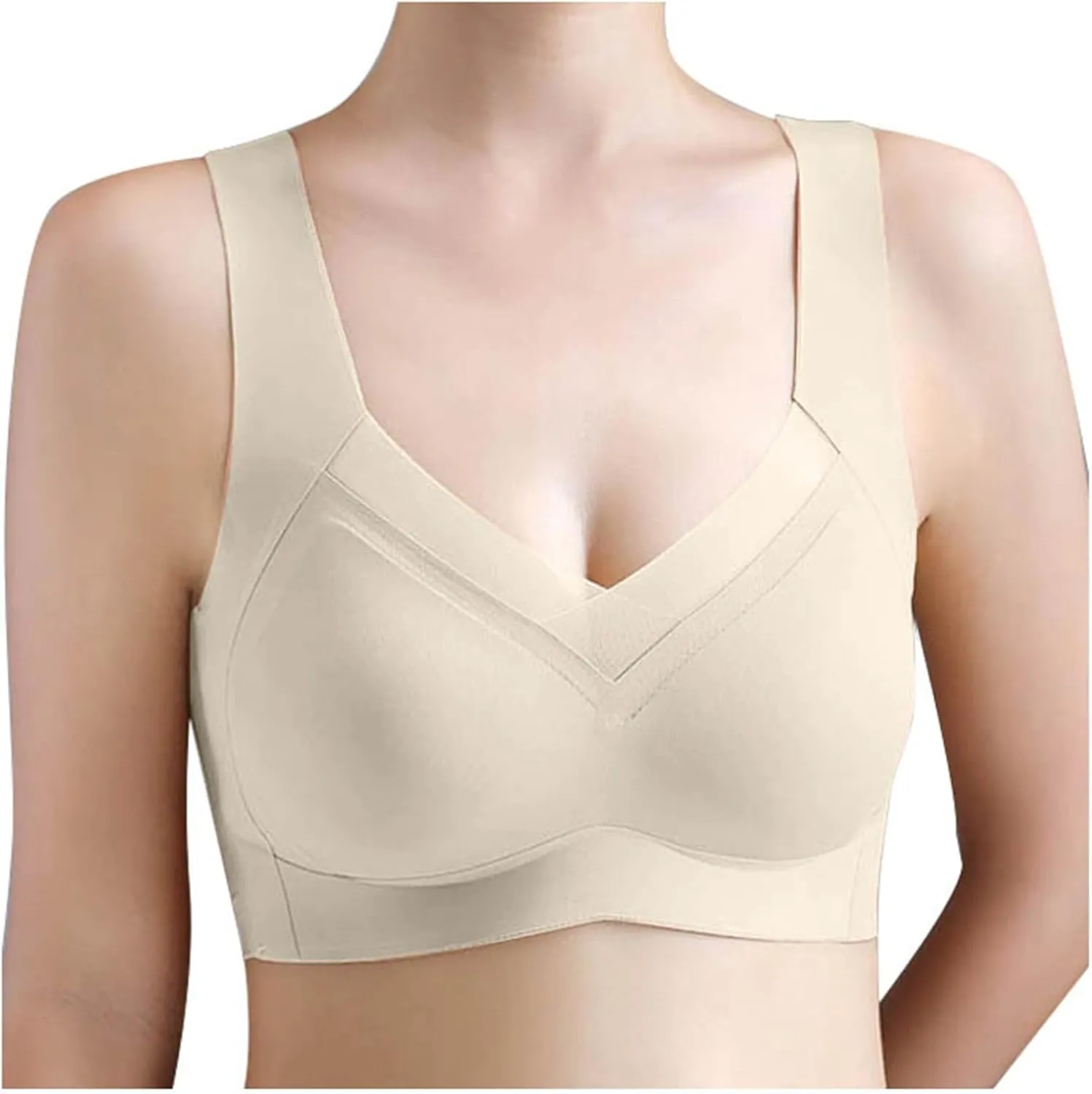 Wireless Bras for Women V Mesh Comfort Bralette Push up Bras No Underwire Seamless Full Coverage T Shirt Everyday Bra