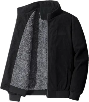 Wjnvfioo Men's Cotton-Padded Jacket Fashion Corduroy Cotton-Padded Jacket Thick Coat Cashmere Cotton-Padded Jacket