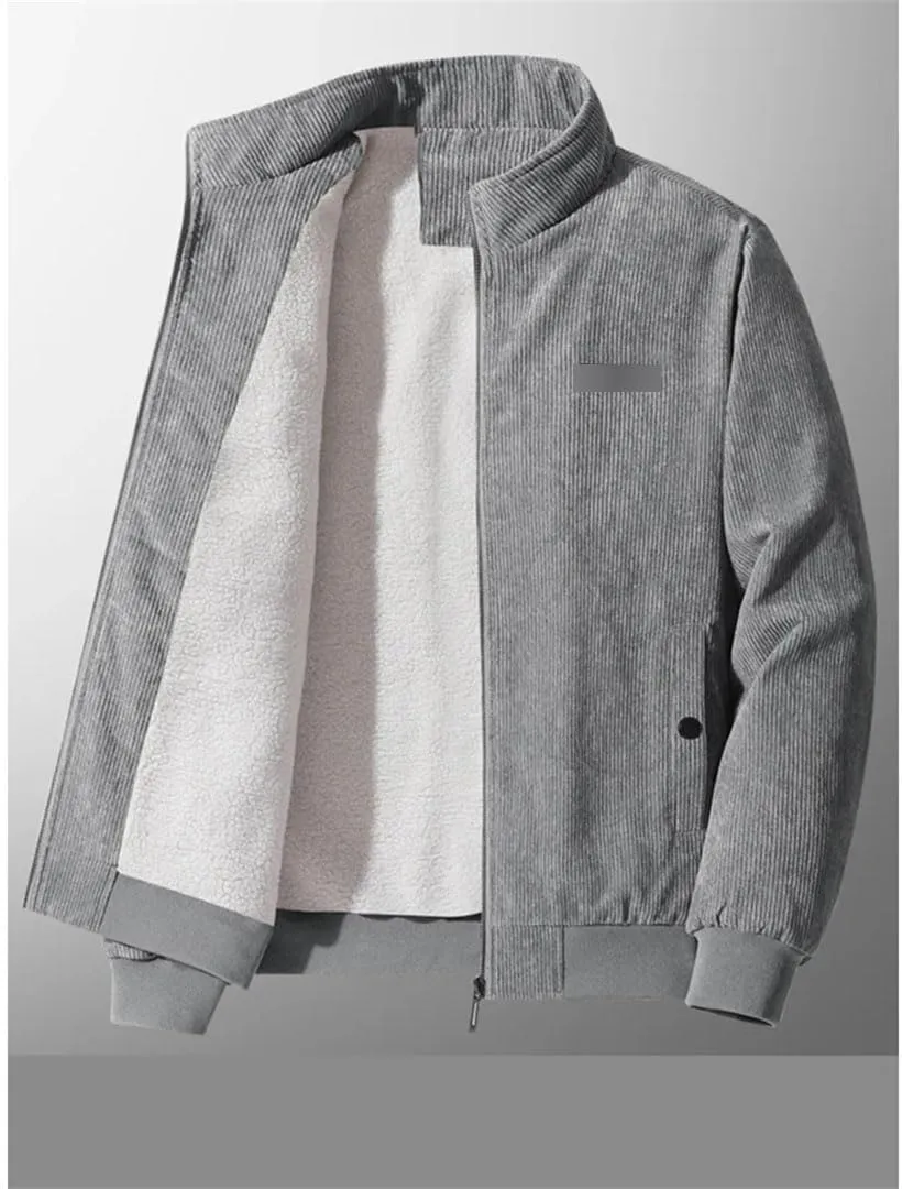 Wjnvfioo Men's Cotton-Padded Jacket Fashion Corduroy Cotton-Padded Jacket Thick Coat Cashmere Cotton-Padded Jacket