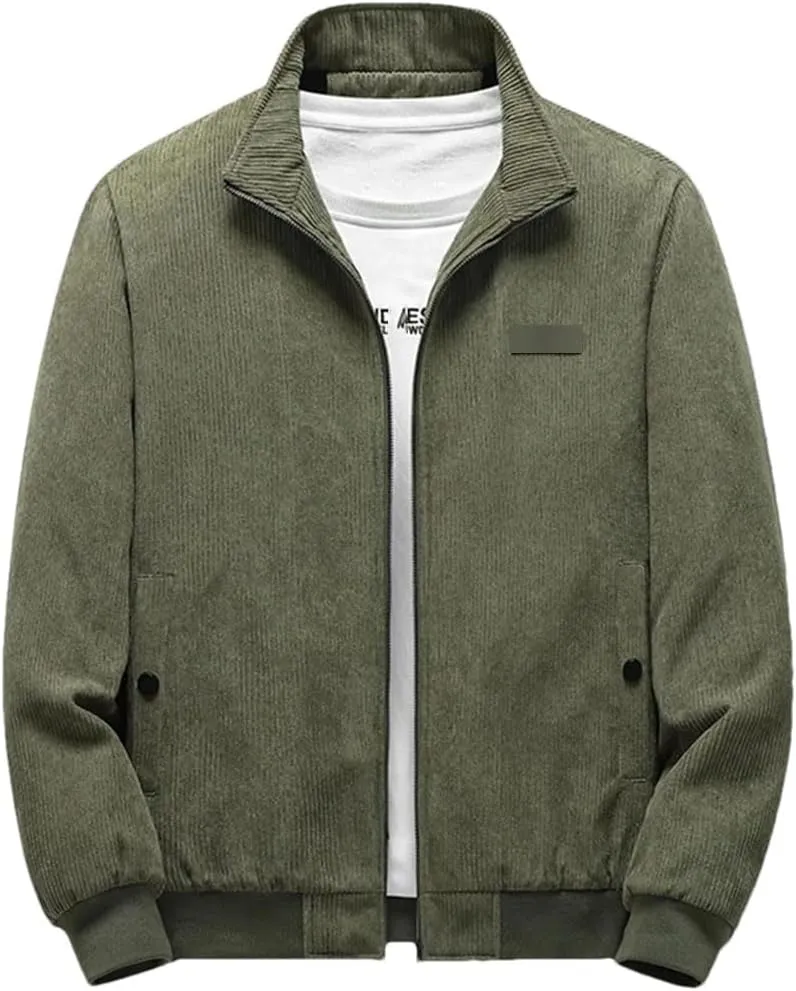 Wjnvfioo Men's Cotton-Padded Jacket Fashion Corduroy Cotton-Padded Jacket Thick Coat Cashmere Cotton-Padded Jacket
