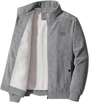 Wjnvfioo Men's Cotton-Padded Jacket Fashion Corduroy Cotton-Padded Jacket Thick Coat Cashmere Cotton-Padded Jacket