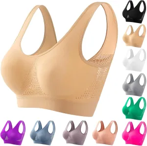 Women Sports Bra Breathable Cool Lift Up Air Bra Seamless Wireless Bra Comfy Plus Size Bra Yoga Bra No Underwire Bra