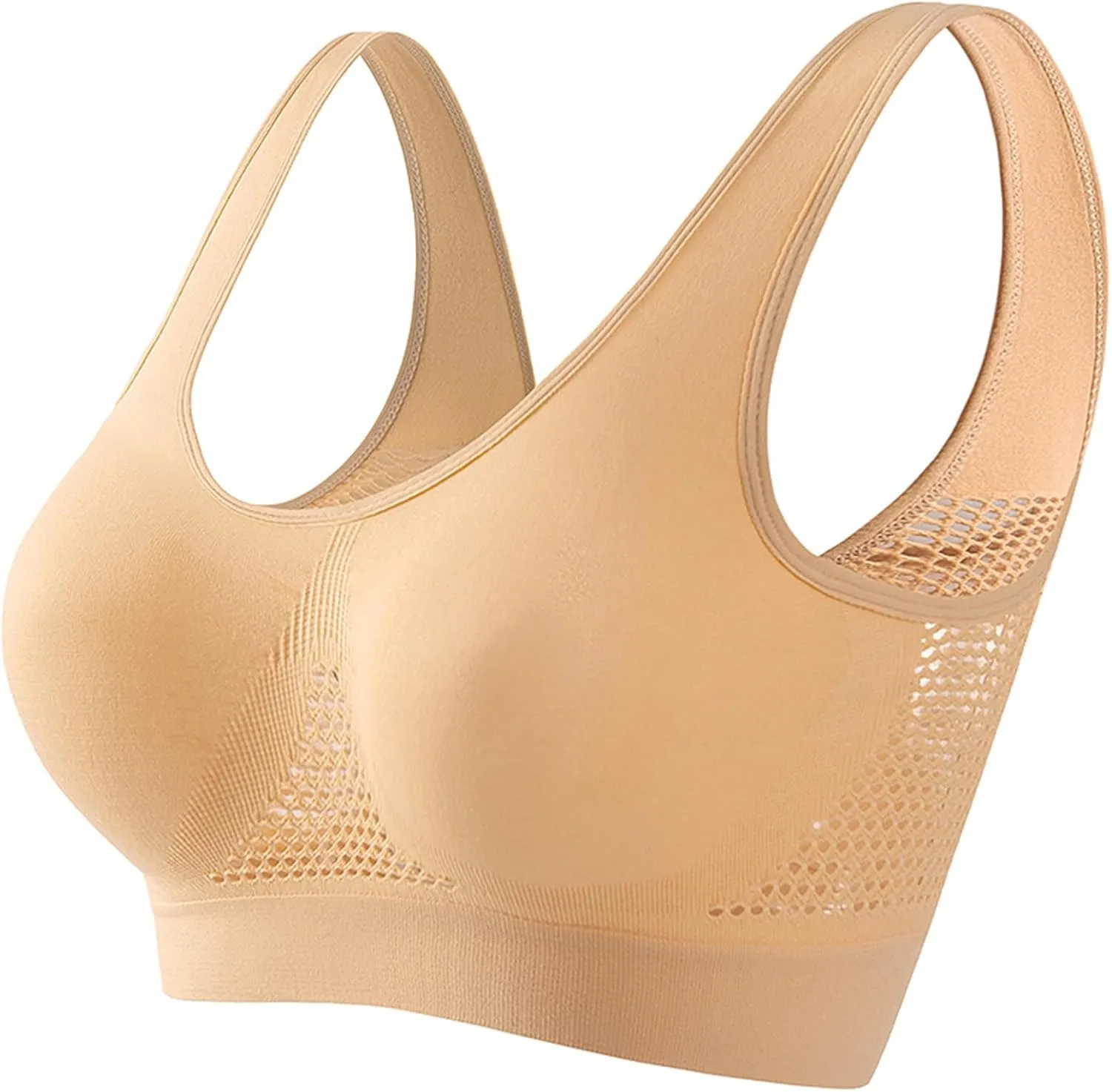 Women Sports Bra Breathable Cool Lift Up Air Bra Seamless Wireless Bra Comfy Plus Size Bra Yoga Bra No Underwire Bra