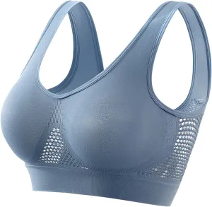 Women Sports Bra Breathable Cool Lift Up Air Bra Seamless Wireless Bra Comfy Plus Size Bra Yoga Bra No Underwire Bra