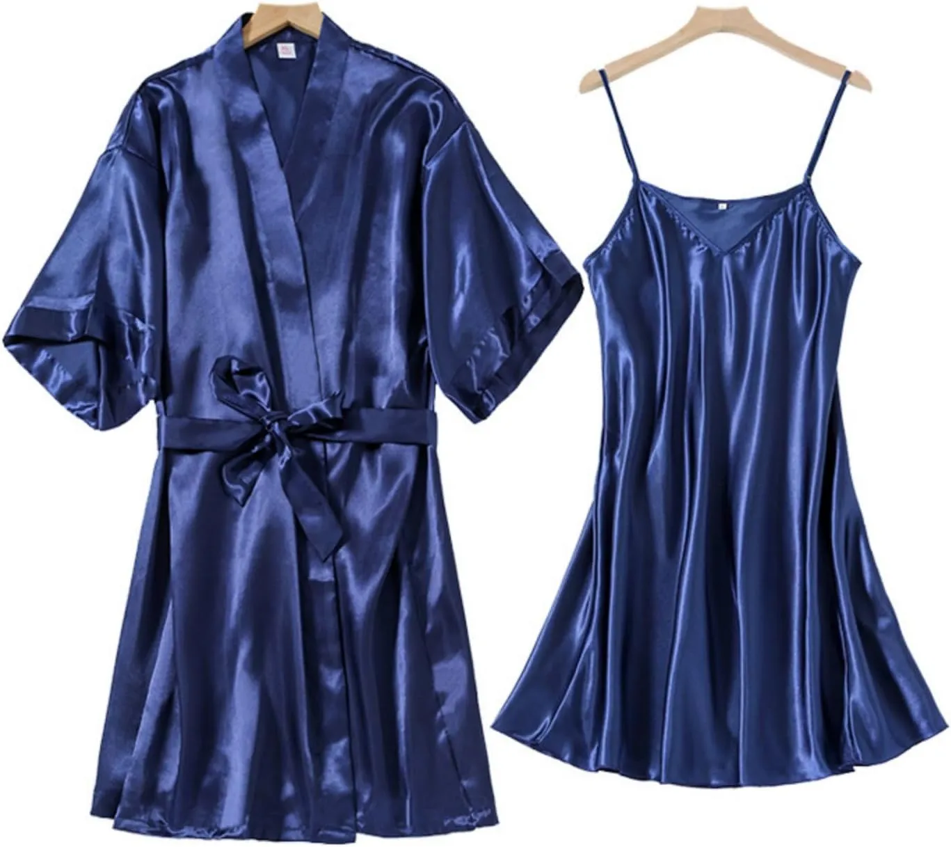 Women's 2 Piece Pajama Sets Cami Pajama Dress and Robe Set Sleepwear Pjs Nightgown Kimono Bridesmaid Wedding Robes
