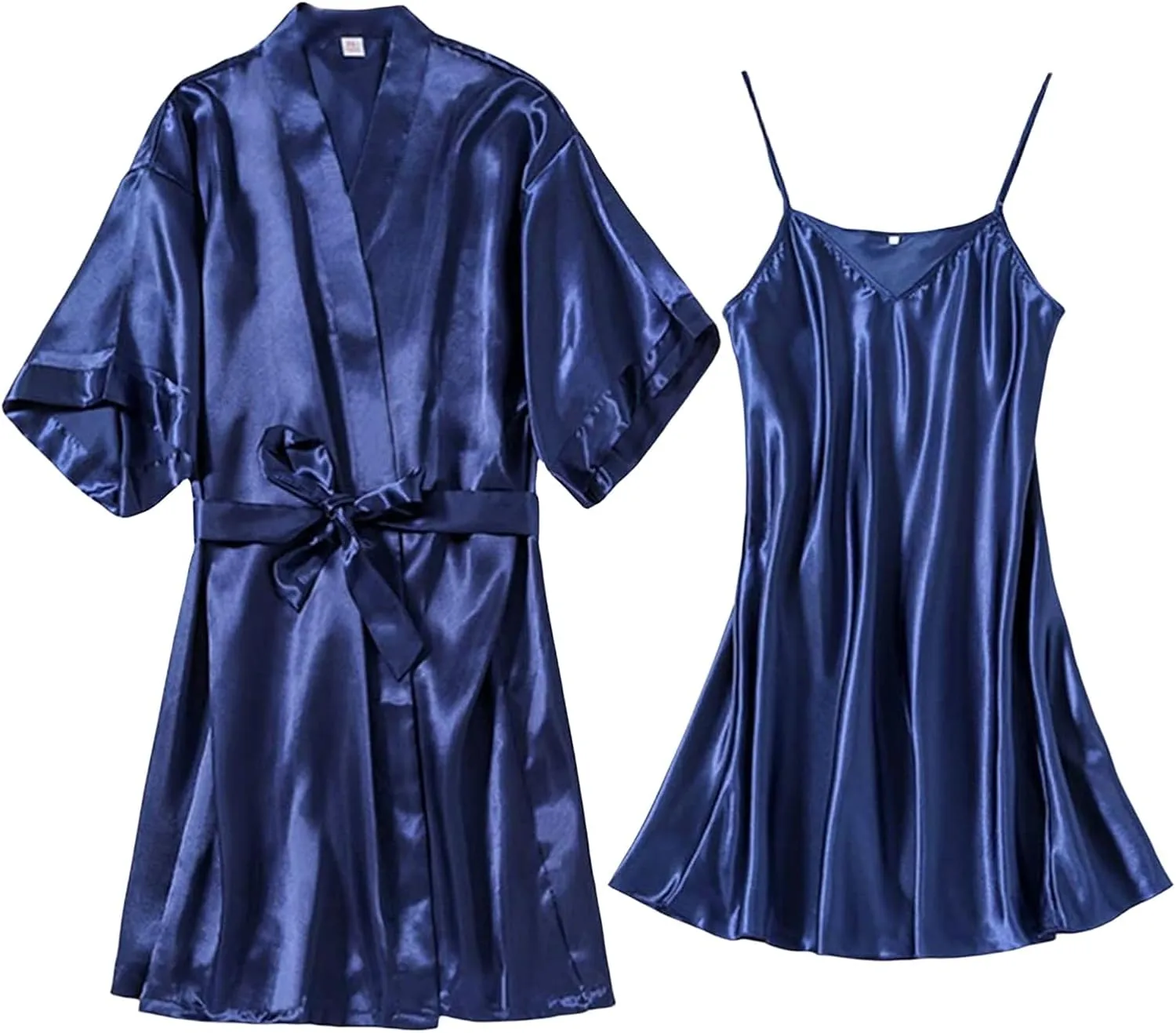 Women's 2 Piece Pajama Sets Cami Pajama Dress and Robe Set Sleepwear Pjs Nightgown Kimono Bridesmaid Wedding Robes
