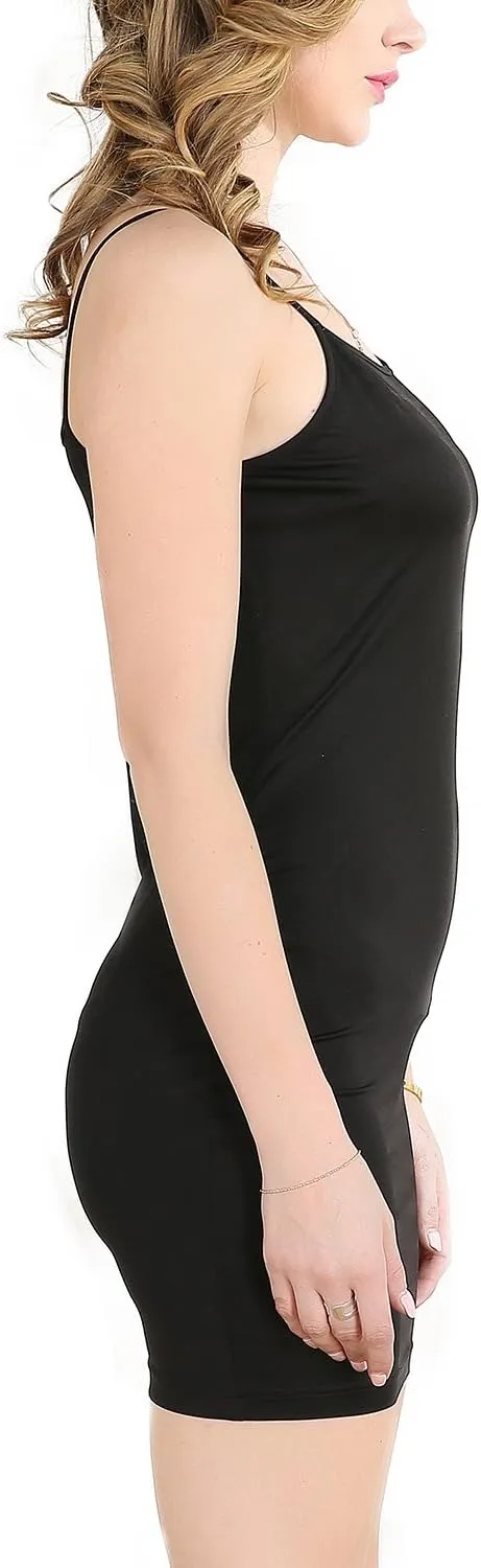 Women's Basic Slip Dress Stretchy Spaghetti Cami Slip Under Mini Dress Nightwear