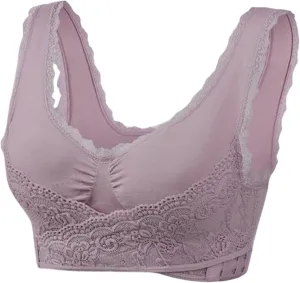 Womens Comfy Corset Bra Front Cross Side Buckle Lace Bras Lightweight No Underwire Full Coverage Sports Bras 2025