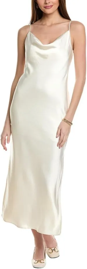 Women's Cowl Nk Side Slit Maxi Slip Dress