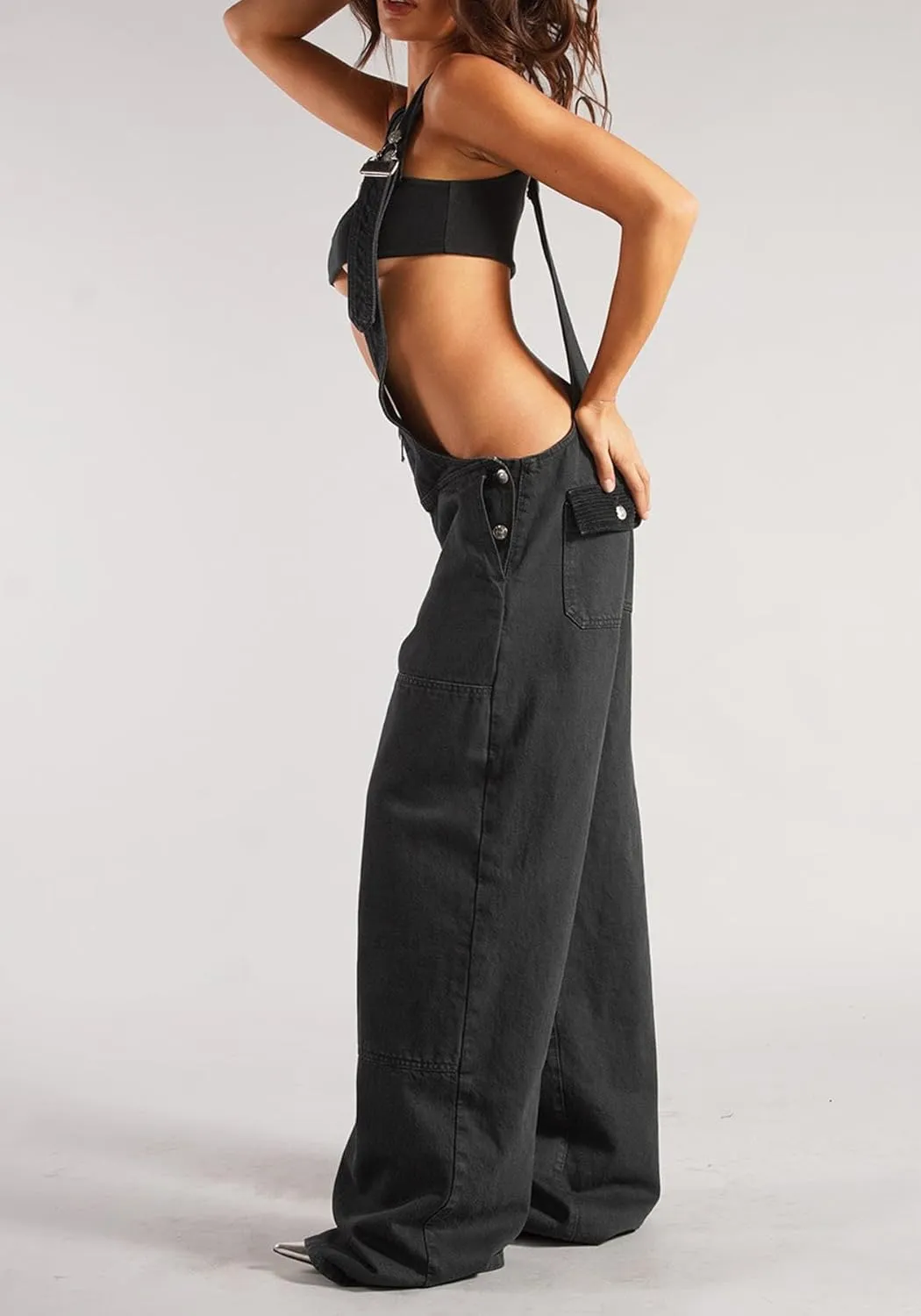 Womens Denim Overalls Loose Fit Wide Leg Baggy Jeans Overalls Y2k 2025 Denim Jumpsuit