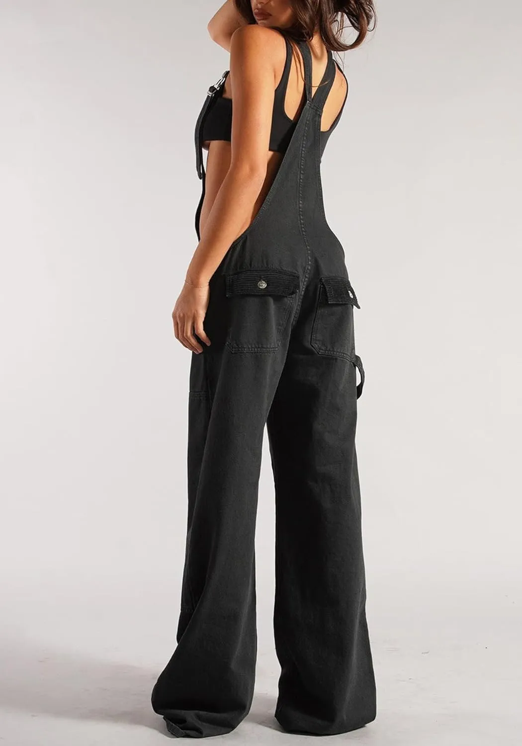 Womens Denim Overalls Loose Fit Wide Leg Baggy Jeans Overalls Y2k 2025 Denim Jumpsuit