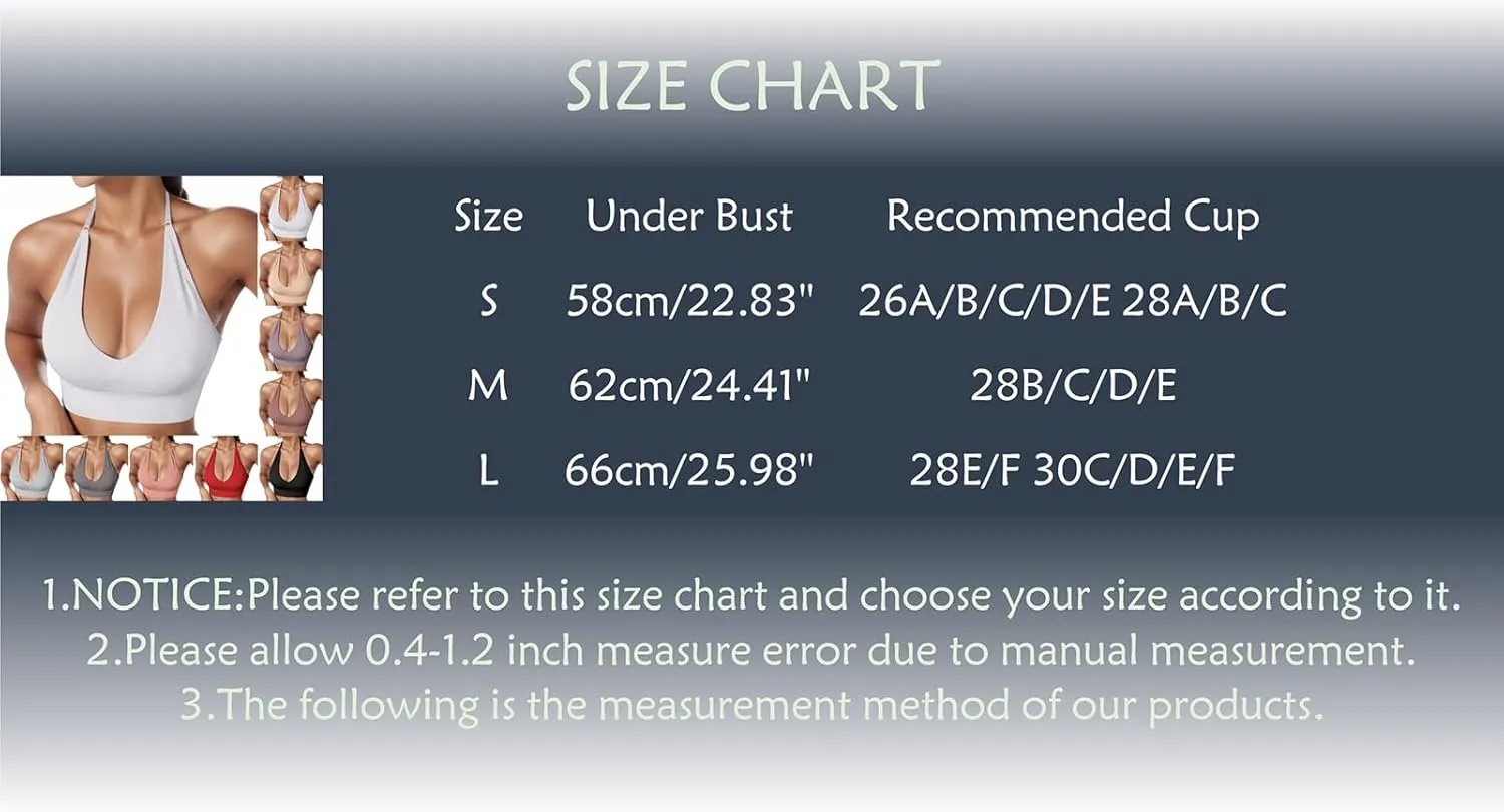 Women's Halterneck Sports Bra Backless Deep V Neck Sports Bustier Padded Sexy Gym Push Up Bra Backless Sports Bra
