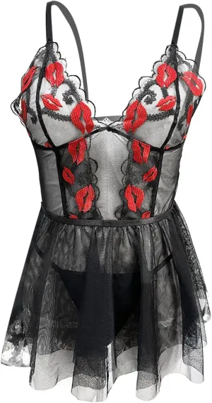 Women's Lingerie Stockings Lingerie Lace See Through Camisole Nightdress Pyjamas Babydoll Teddies Lingerie, S-2XL