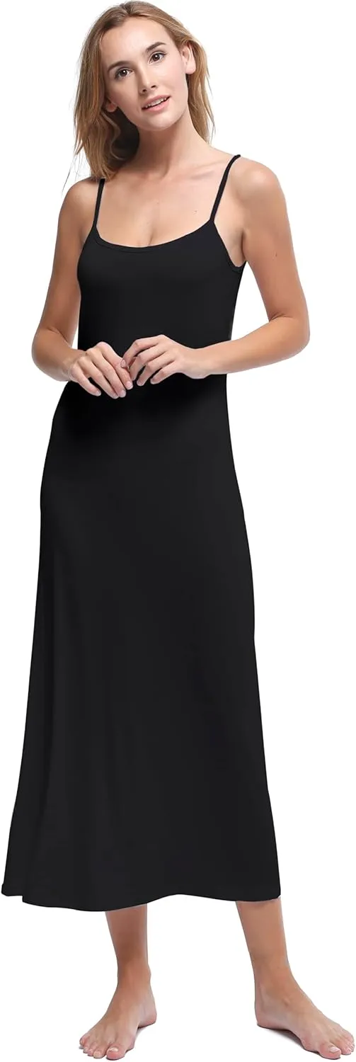 Women's Long Full Cami Slip Dress Sleeveless Nightgowns