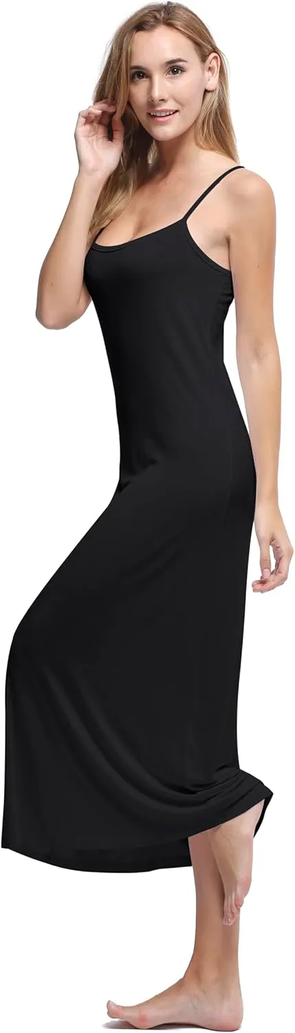 Women's Long Full Cami Slip Dress Sleeveless Nightgowns