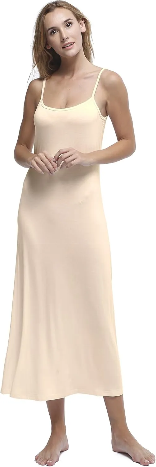 Women's Long Full Cami Slip Dress Sleeveless Nightgowns