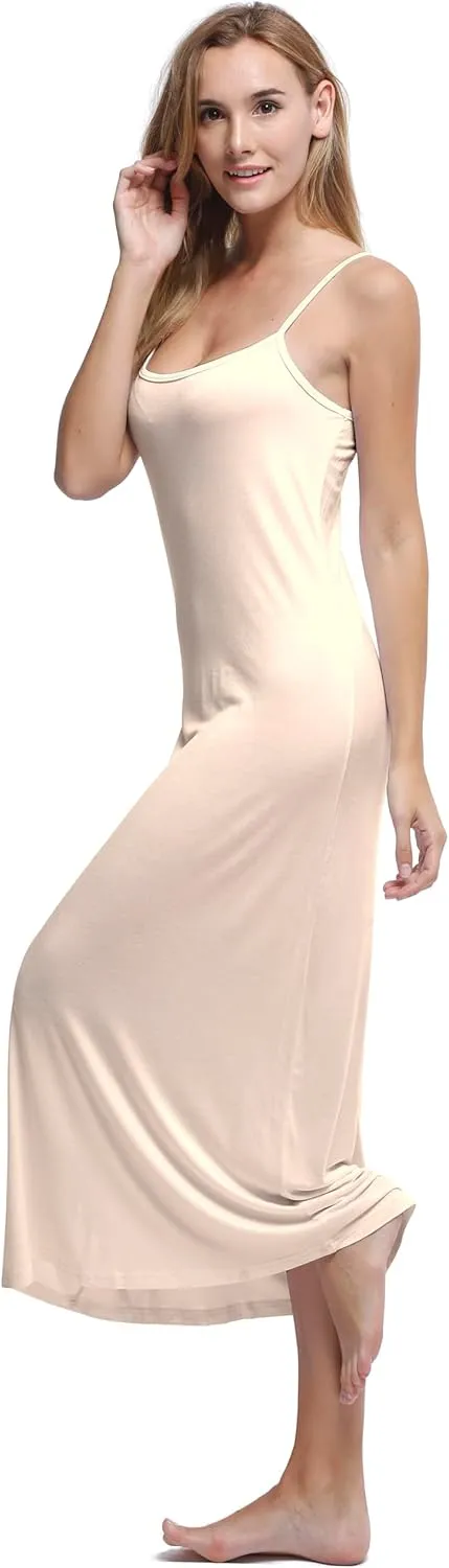 Women's Long Full Cami Slip Dress Sleeveless Nightgowns