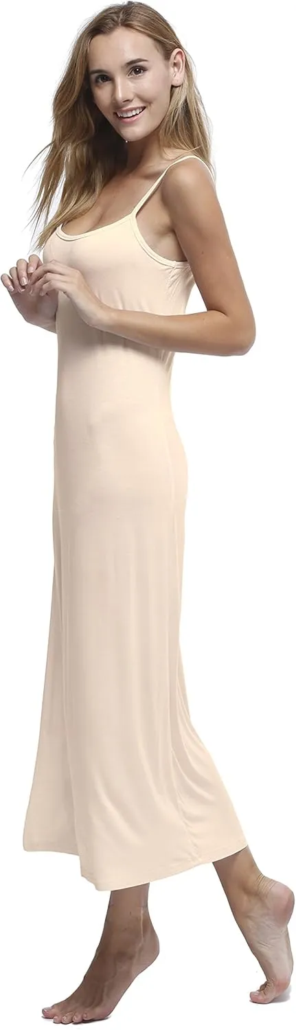 Women's Long Full Cami Slip Dress Sleeveless Nightgowns