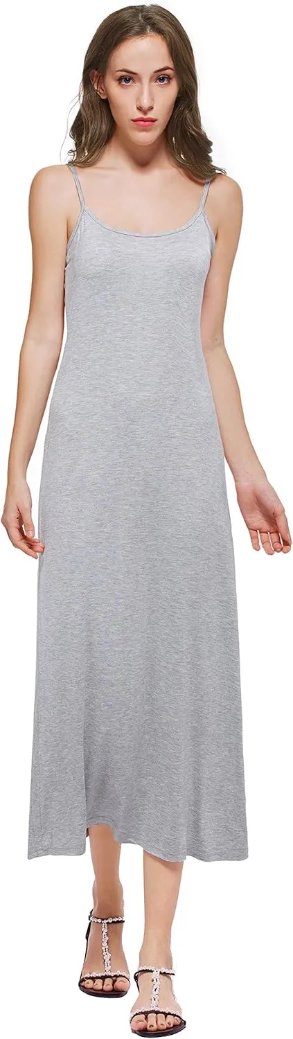 Women's Long Full Cami Slip Dress Sleeveless Nightgowns