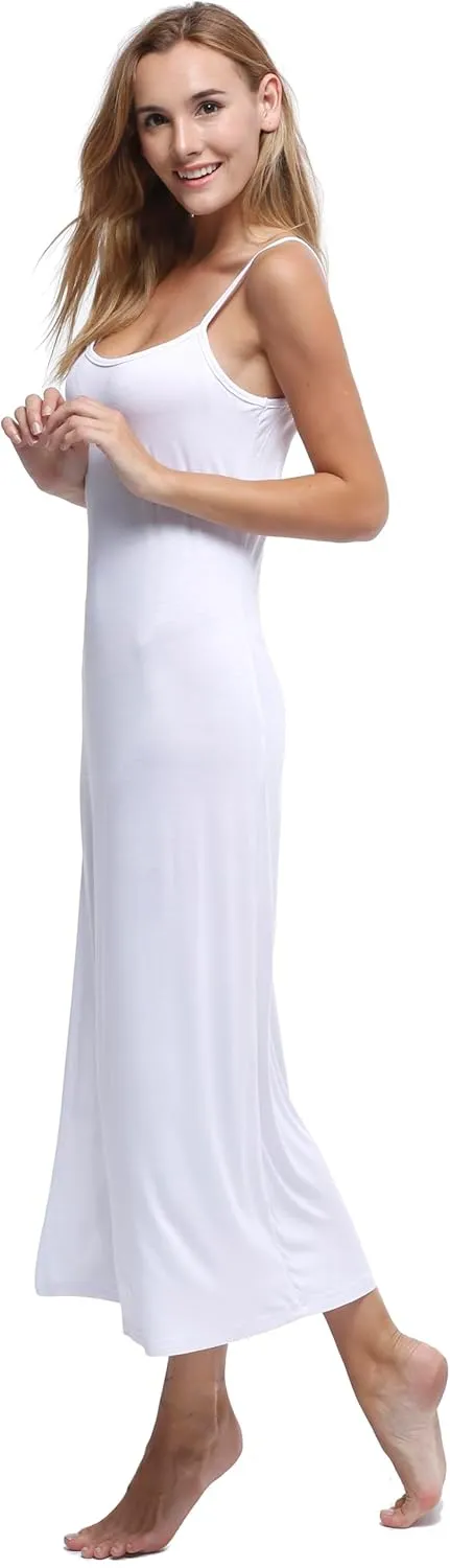 Women's Long Full Cami Slip Dress Sleeveless Nightgowns