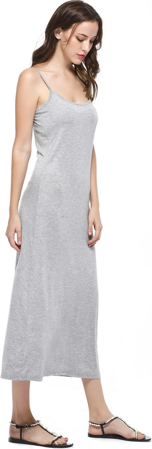 Women's Long Full Cami Slip Dress Sleeveless Nightgowns