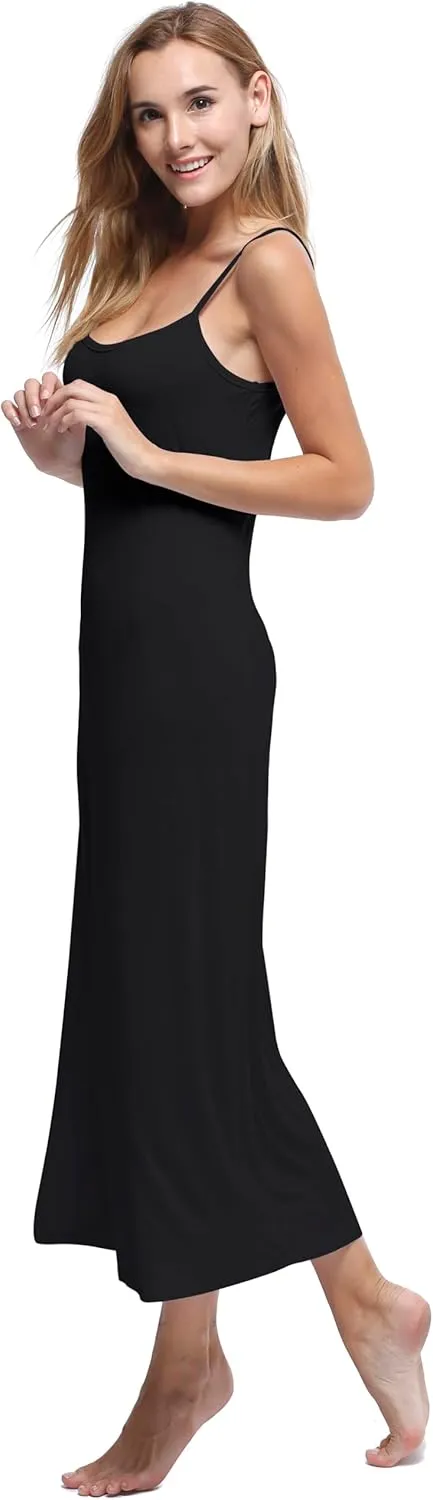 Women's Long Full Cami Slip Dress Sleeveless Nightgowns