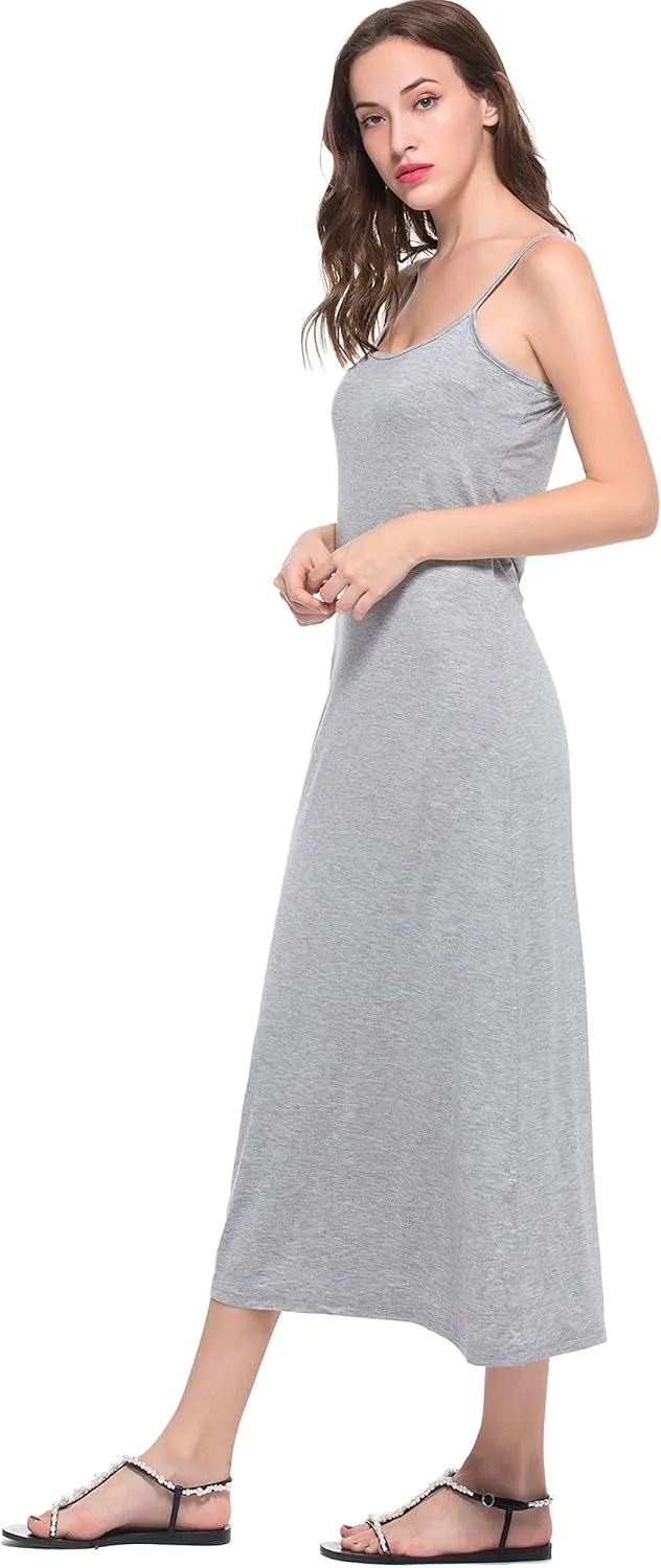 Women's Long Full Cami Slip Dress Sleeveless Nightgowns