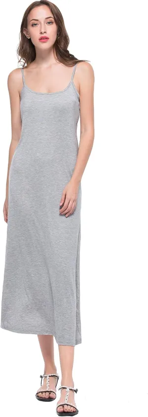 Women's Long Full Cami Slip Dress Sleeveless Nightgowns
